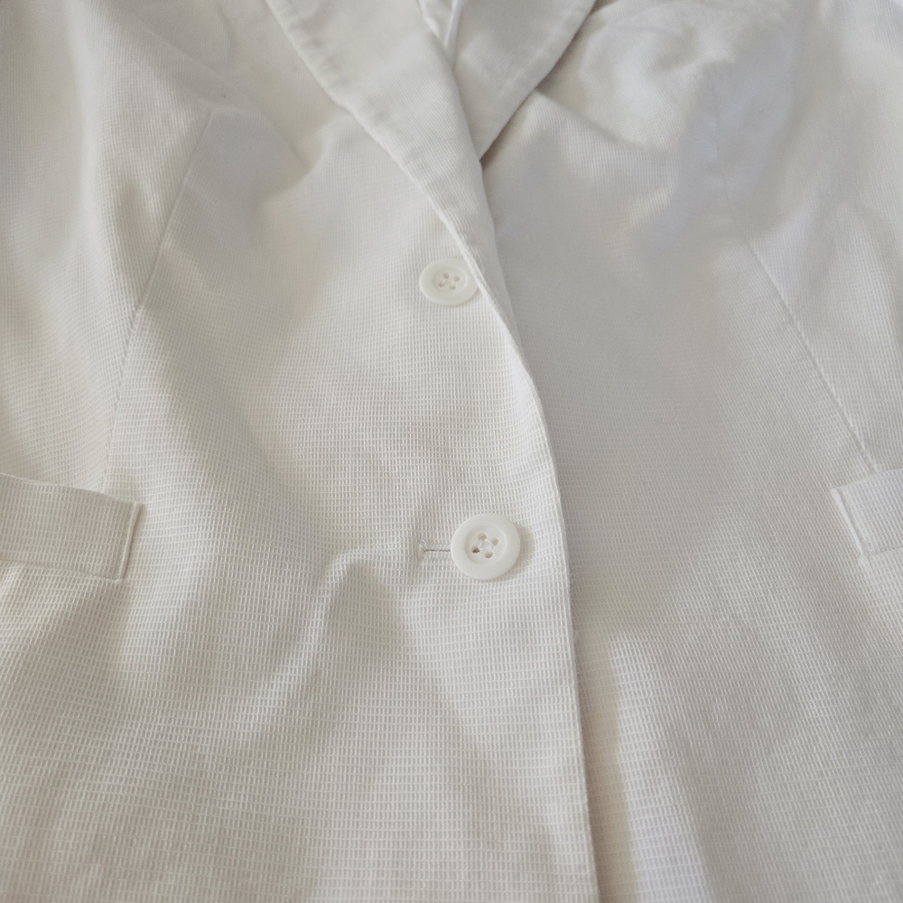 Vintage Express Stretch Blazer Jacket Size 7/8 White Lined 2 Button Pockets - Picture 8 of 16